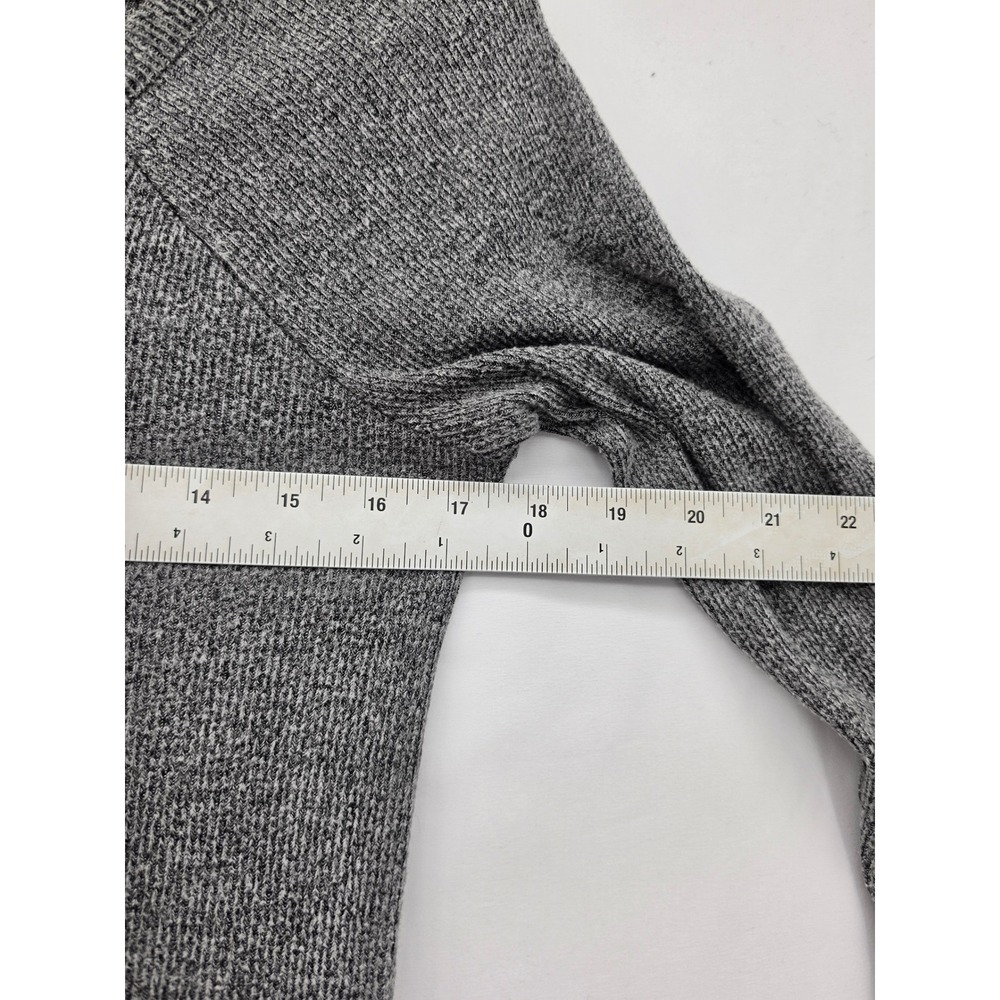 Universal Thread Gray Marl Ribbed Henley Top Long Sleeve Raglan Small Soft Basic - Picture 12 of 13